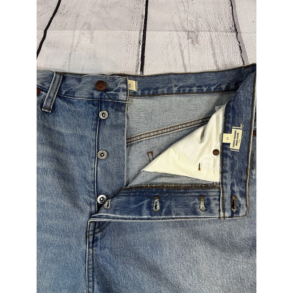 Madewell Baggy Bermuda Denim Shorts Women 30 Distressed Raw Hem High Rise - Picture 4 of 7
